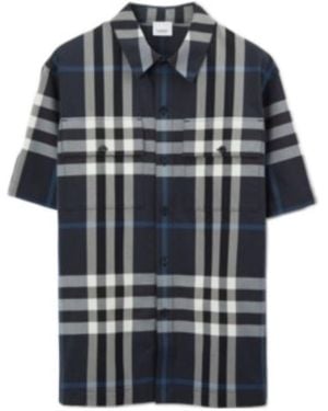 Burberry Vintage Check Short-Sleeve Shirt - Blue