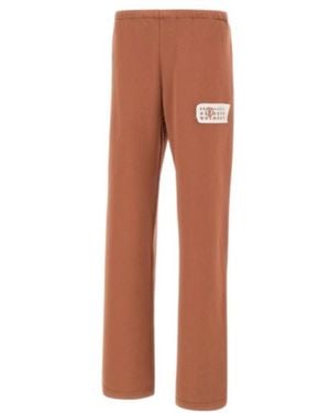 MM6 by Maison Margiela Patch-Detail Drawstring Trousers - Brown