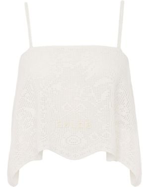 Chloé Crocheted Cotton Top - White
