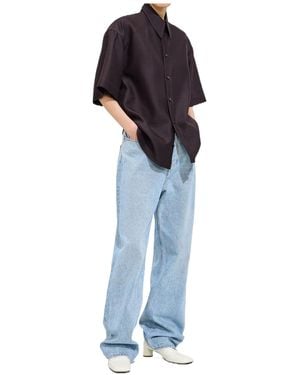 Bottega Veneta Sky Bleached Wide Leg Jeans - Blue