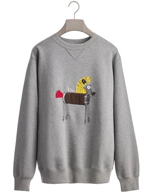 Dior Sweatshirt With Horse Embroidery - Gray