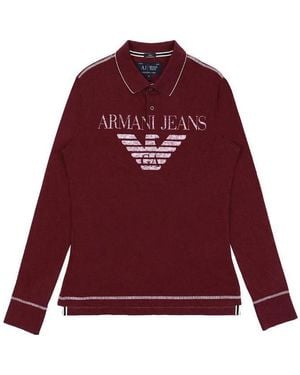Armani Jeans Logo Details Polo Shirt - Red