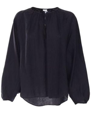 Aspesi Bow Tied Rounded Hem Top - Blue