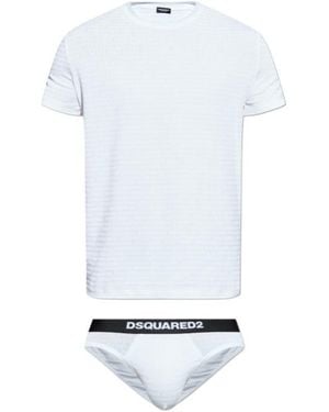 DSquared² Short-Sleeve T-Shirt And Briefs Set - White