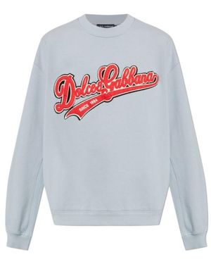 Dolce & Gabbana Logo-Embroidered Sweatshirt - Grey
