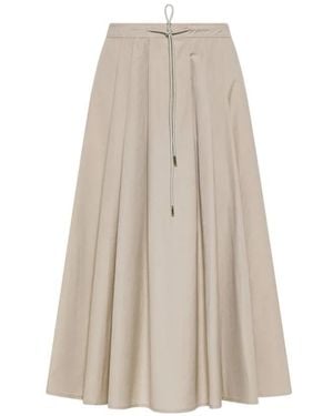 Seventy Drawstring Midi Skirt - Natural
