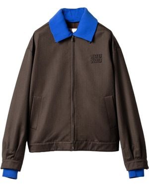 Miu Miu Layered Zipped Jacket - Brown