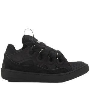 Lanvin Thickrope Lace Cutout Lowtop Sneakers - Black