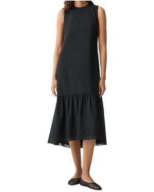 Theory Tie-Neck Midi Dress - Black