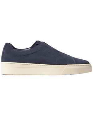 SCAROSSO Round Head Low Upper Board Shoes - Blue