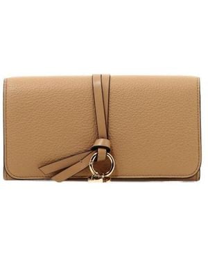 Chloé Chloé Logo Charm Laced Wallet - Natural