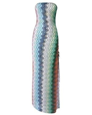 Missoni Zig-Zag Slit Maxi Dress - Blue