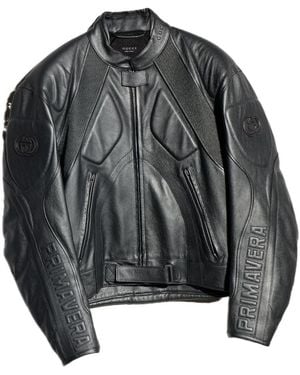 Gucci Grainy Laminated Bull Leather Jacket - Black