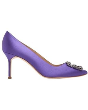 Manolo Blahnik Decorative Upper High Heels - Purple