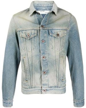 Off-White c/o Virgil Abloh Airport Tape Denim Jacket - Blue