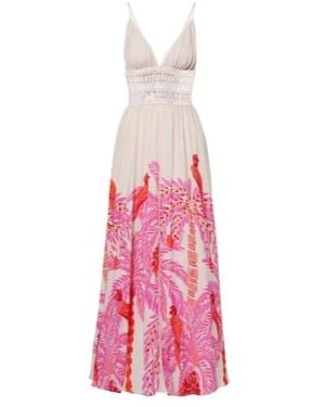 Poupette Havana Crochet-Trimmed Floral Maxi Dress - Pink