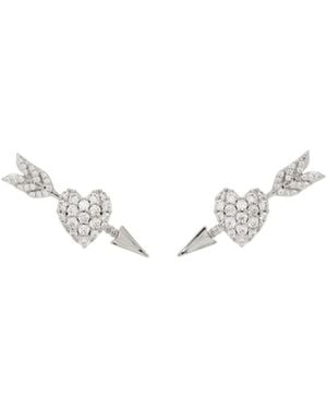 ShuShu/Tong Heart-Shaped Arrow Earrings - White