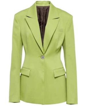 The Attico Wool Gabardine Blazer - Green