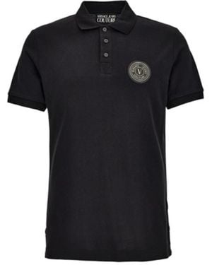 Versace Short-Sleeve Polo Shirt - Black