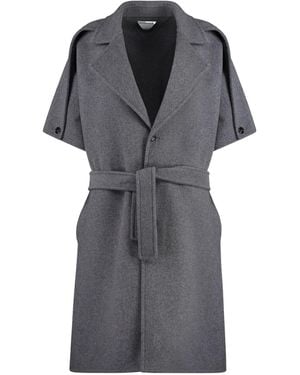 Bottega Veneta Wool Cashmere Single-Breasted Coat - Grey