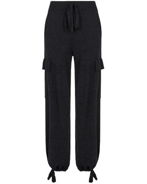 P.A.R.O.S.H. Drawstring Wool-Blend Cargo Trousers - Black