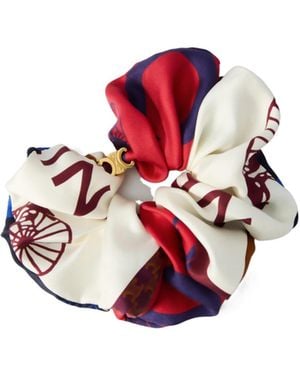 Celine Heritage Patchwork Scrunchy - Red