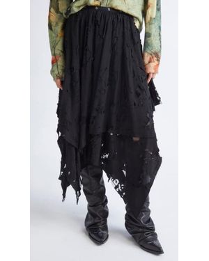 R13 Asymmetrical Skirt - Black