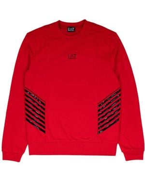 EA7 Round Collar Long Sleeve Jumper - Red