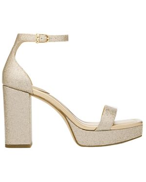 Michael Kors Merriam Glitter Embellished Leather Platform Sandal - White