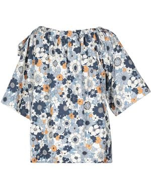 Chloé Floral-Print Tops - Blue