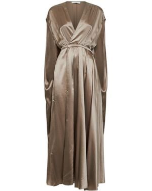 Co. Draped Cape Wrap Dress - Brown