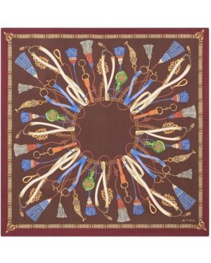Etro Silk Scarf With Charm Motif - Red