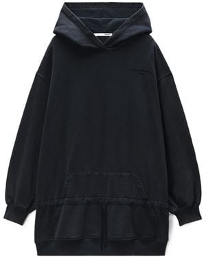 T By Alexander Wang Dropped Waist Hoodie Dress - Blue