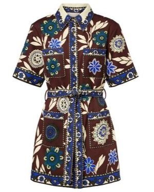 ALÉMAIS Jasper Printed Cotton Shirt Dress - Blue