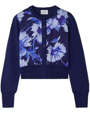 Erdem Cropped Cardigan - Blue