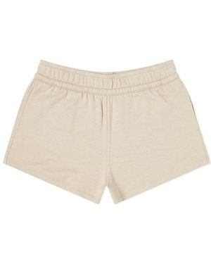 Burberry Embroidered Logo Shorts - Natural