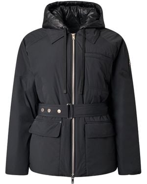 Moose Knuckles Belted Hooded Jacket - Black