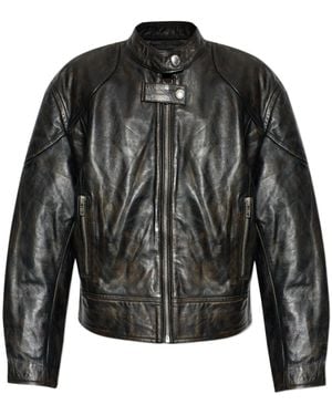 Stand Studio Alita Zip-Up Leather Jacket - Black