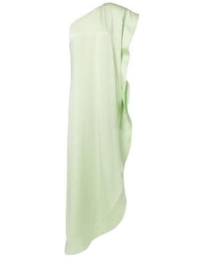 Stella McCartney Envers Asymmetric Satin Cocktail Dress - Green