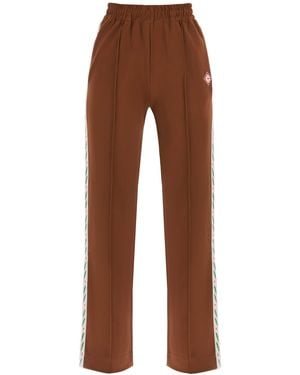 CASABLANCA Side Knitted Band Joggers - Brown