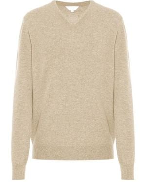 Malo V-Neck Cashmere Jumper - Natural
