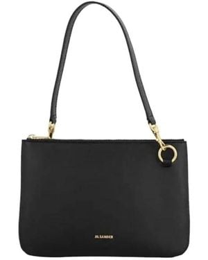 Jil Sander Logo Shoulder Bag - Black