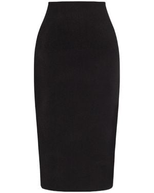 Victoria Beckham Knitted Midi Pencil Skirt - Black