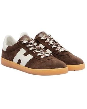 Hogan Color Block Suede Sneakers - Brown