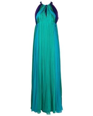 Alberta Ferretti Ruched Sleeveless Gown - Green