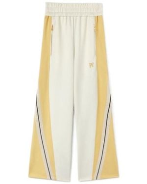 Palm Angels Logo Embroidered Colour-Blocked Track Pants - Yellow