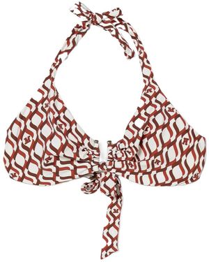 Max Mara Printed Bikini Swimsuit - Red