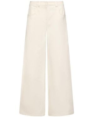 Marella Five-Pocket Wide-Leg Pants - White