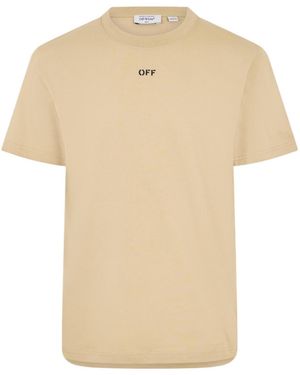 Off-White c/o Virgil Abloh Logo Crew Neck T-Shirt - Natural