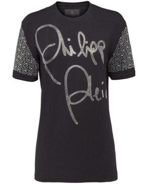 Philipp Plein Logo Detail T-Shirt - Black